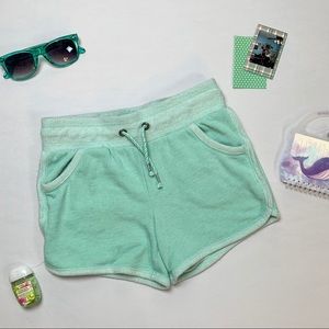 Circo soft turquoise shorts pockets drawstring